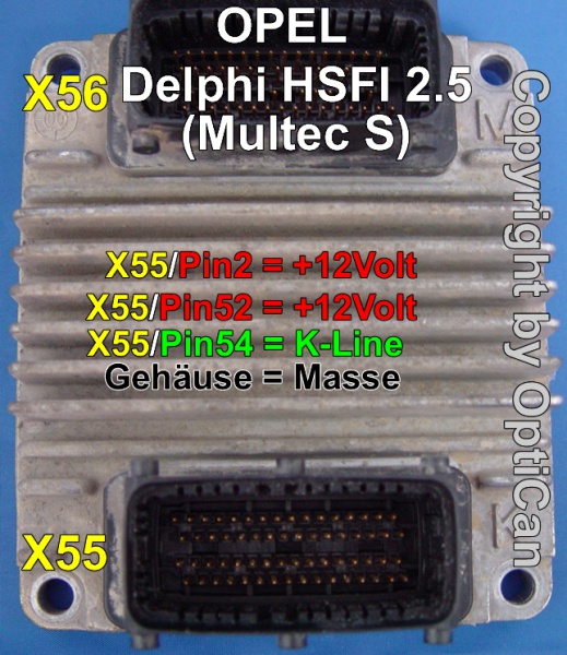 Delphi HSFI 2.5 (Opel) pinout diagram 1